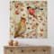 Designart - Two Birds On Branches During Autumn - Traditional Print on Natural Pine Wood